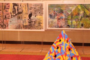 New artwork by alumni Sehr Jalil, and sculpture by Rabia Rabbail.