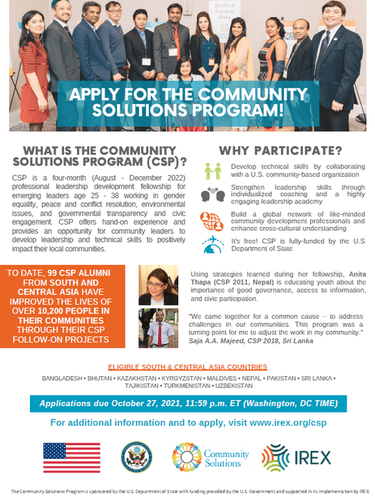 Applications Open for Community Solutions Program - Pakistan-U.S ...