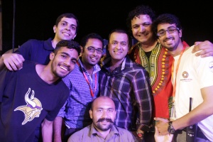 Alumni organizers Arieb Azhar and Zeejah Fazli, with Music Mela volunteers.