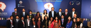 Planning and Development Minister Ahsan Iqbal with other speakers and PUAN-GEW Planning Committee the first day of the conference