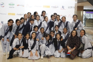 Female students at the screening