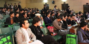 Participants attend the first day of the Swat Youth Conference January 28, 2014