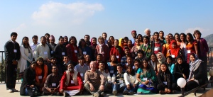 Conflict Transformation across Cultures (CONTACT) South Asia 2013 group pose for a photograph with the faculty members from SIT Graduate Institute at Park Village Hotel in Kathmandu on Sunday, 8 December 2013. The participants hailed from India, Pakistan, Bangladesh, US, Sri Lanka, Maldives, Nepal, Tibet, Korea and Kashmir. 