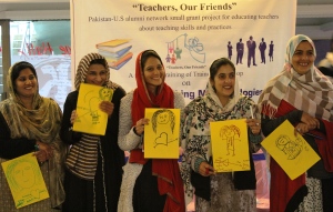 Female participants during an energizer at the workshop