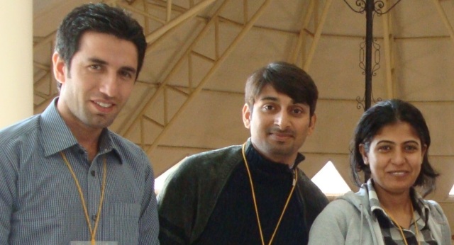 (From Left to Right) Global UGrad Alumnus Farmanullah Mohmand, IVLP Alumnus Saqib Javed and English Access Alumna Veengas Mangi attend CONTACT Conference in Nepal on December 13, 2013. 