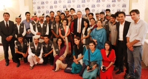 Members of Youth Eye Citizen Journalist led by CCIP Alumnus Amin Muhammad with Minister Counsel for Public Affairs Thomas Leary at Islamabad Chapter Reunion